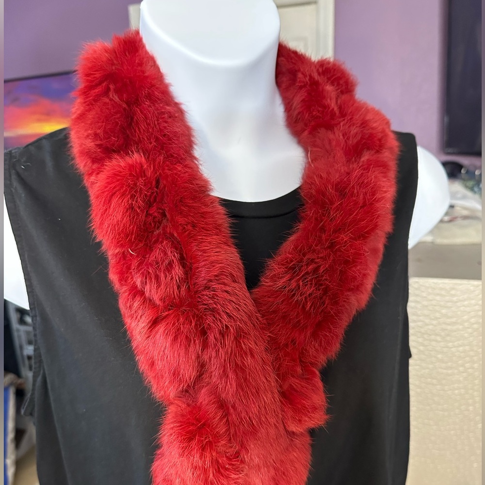 Adjustable Rabbit Fur Scarf